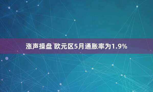 涨声操盘 欧元区5月通胀率为1.9%