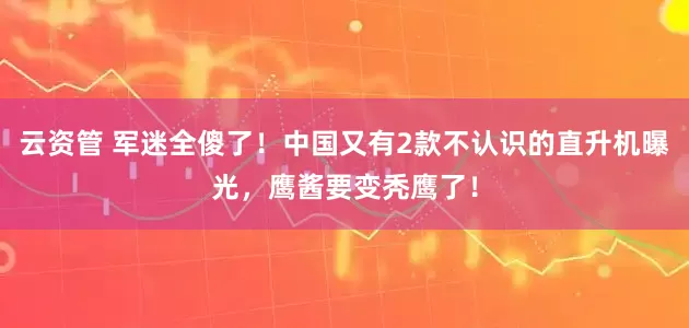 云资管 军迷全傻了！中国又有2款不认识的直升机曝光，鹰酱要变秃鹰了！